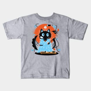 Graffiti Style Black Cat and Sushi Kids T-Shirt